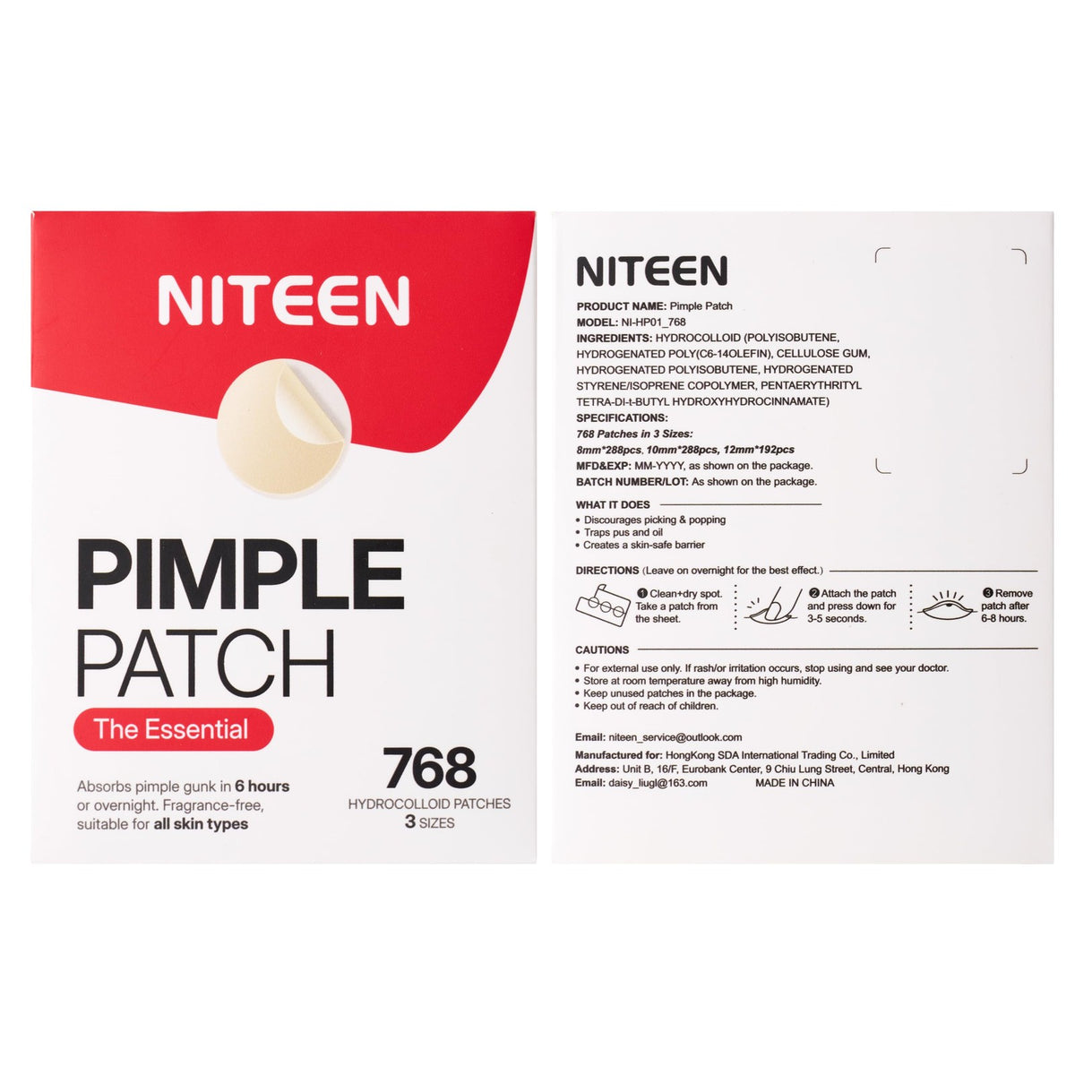 768 Count Hydrocolloid Acne Patches for Face - Clear, Teen Skincare