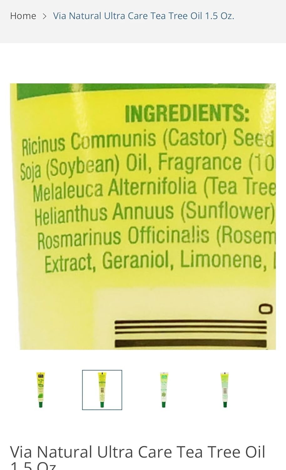 Natural Tea Tree Oil for Hair & Skin Moisturizing - Pack of 4, 1.5 Fl Oz Each