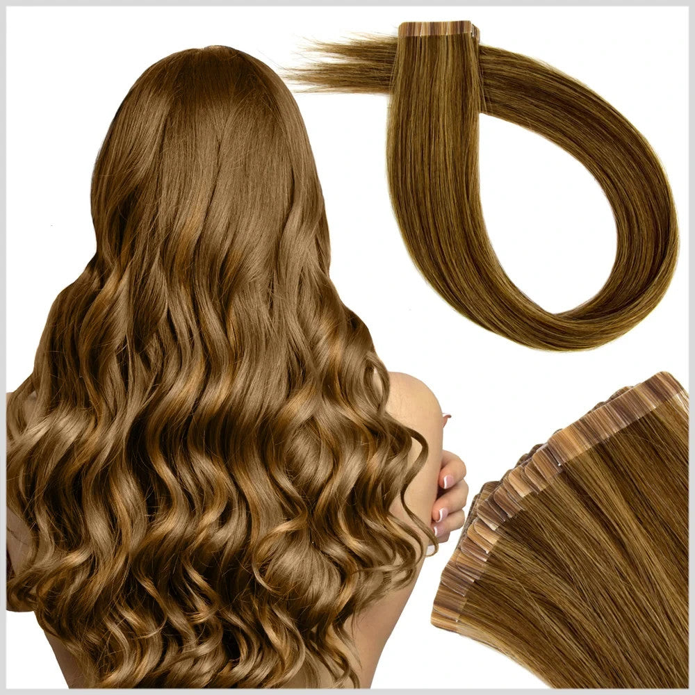 Remy Human Hair Extensions 18 Inch Sombre Tape-In Hair Extensions