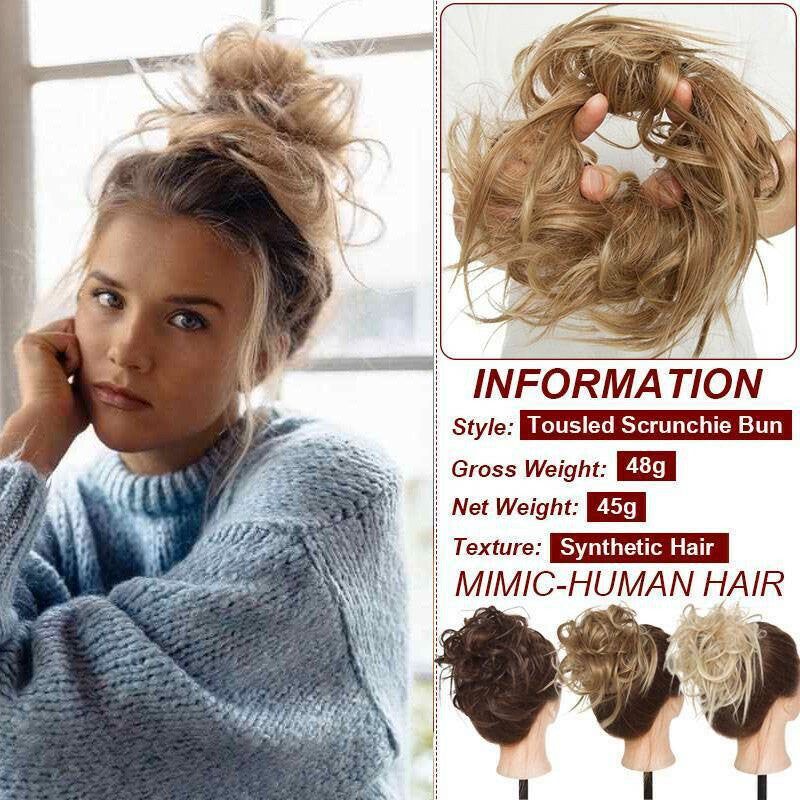 Large Messy Bun Hair Extension Wrap Scrunchie for Updos & Volume
