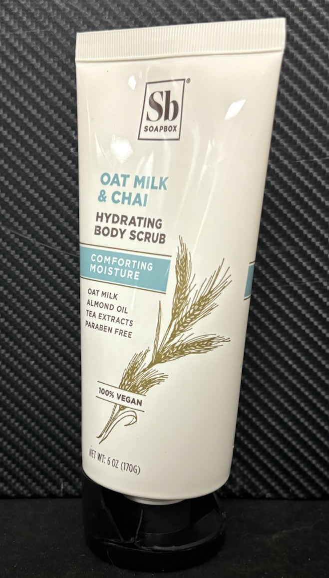 Soapbox Oat Milk & Chai Exfoliating Body Scrub Moisturizer 6oz (170g)