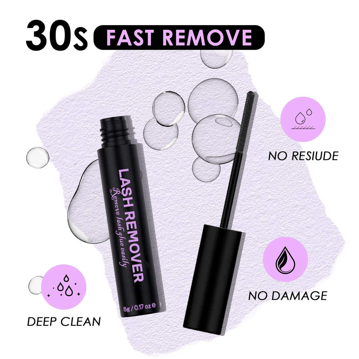 Lash Bond and Seal Remover Set Waterproof Eyelash Glue Remover Kit