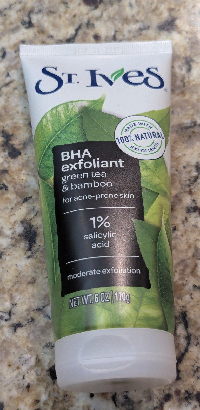 St. Ives BHA Exfoliant Blackhead Acne Face Scrub Green Tea Bamboo 6oz