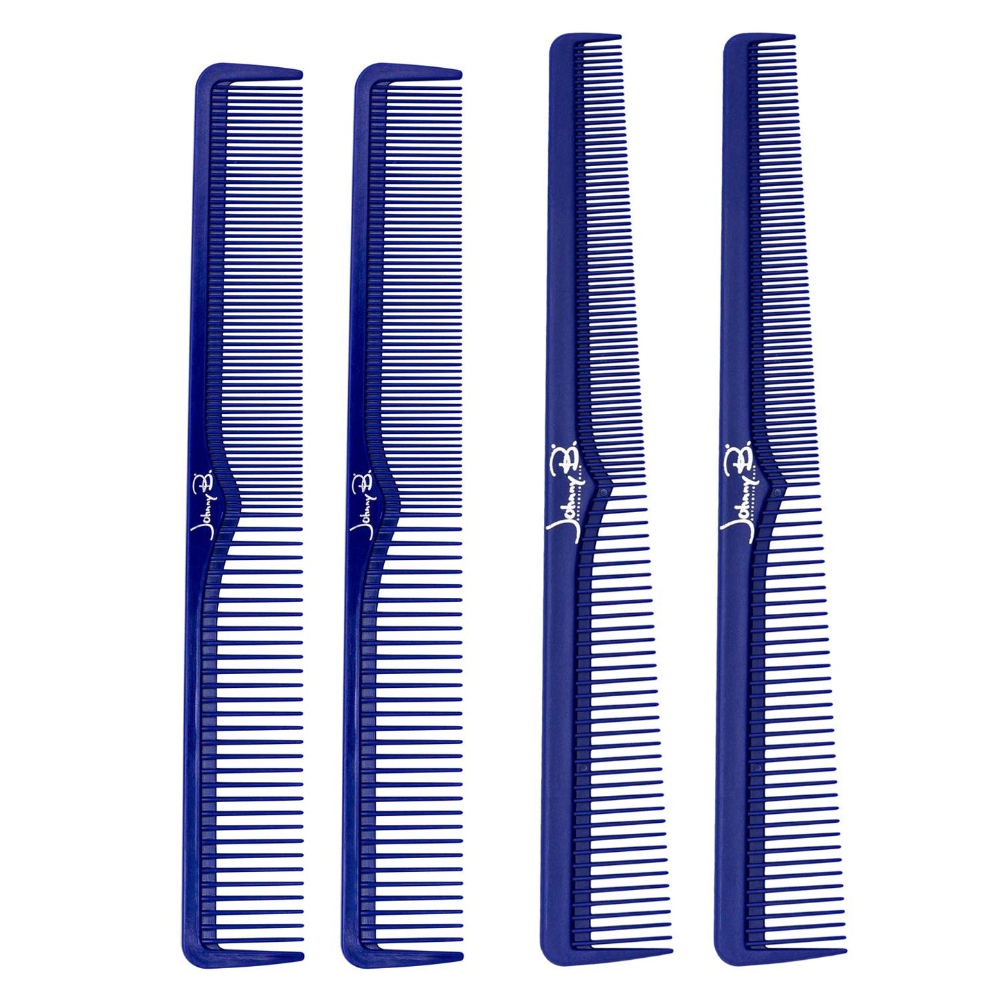 Professional Carbon Styling & Cutting Combs Set - Blue, 4 Pack