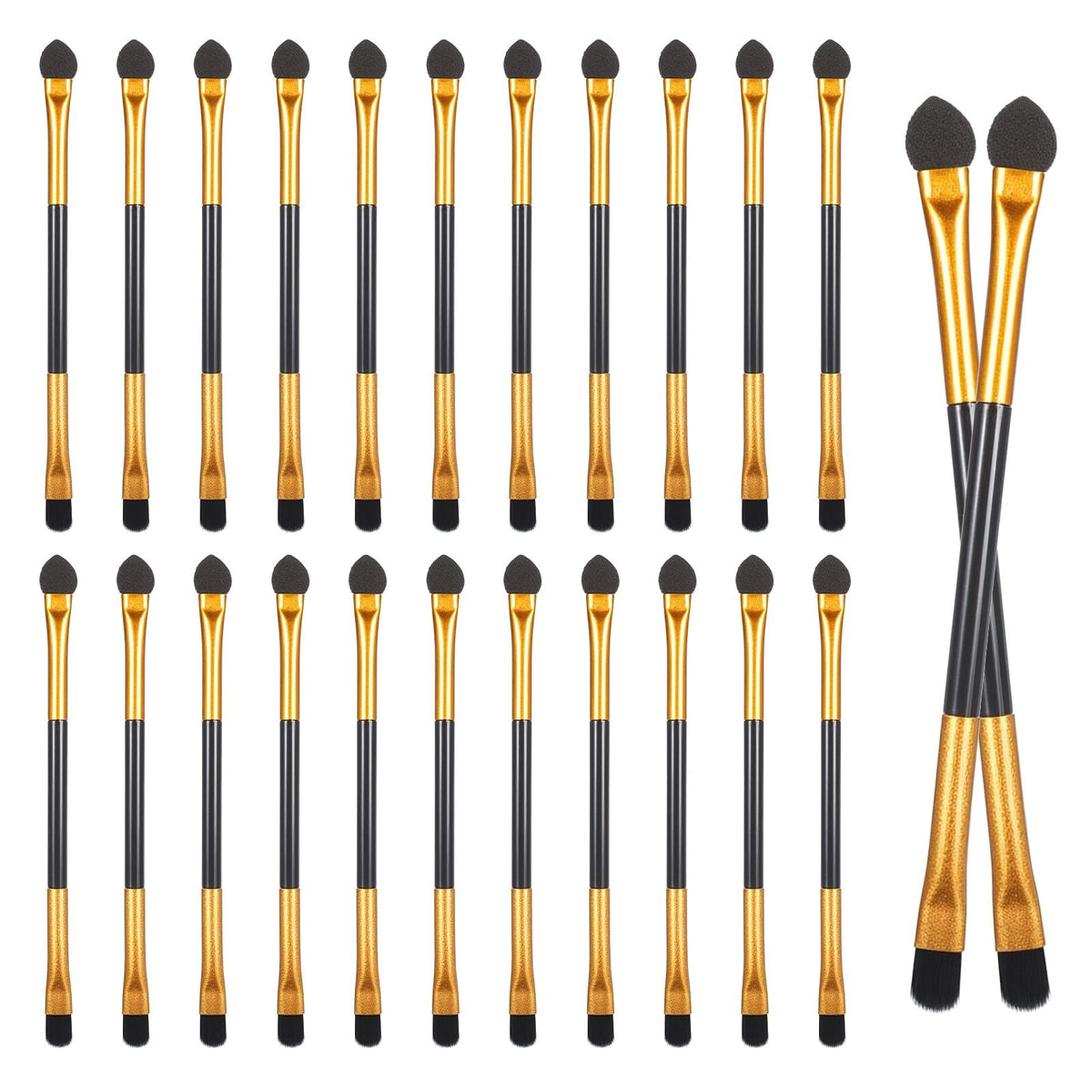 24PCS Double-Ended Eyeshadow Brush Set with Sponge & Concealer Applicator