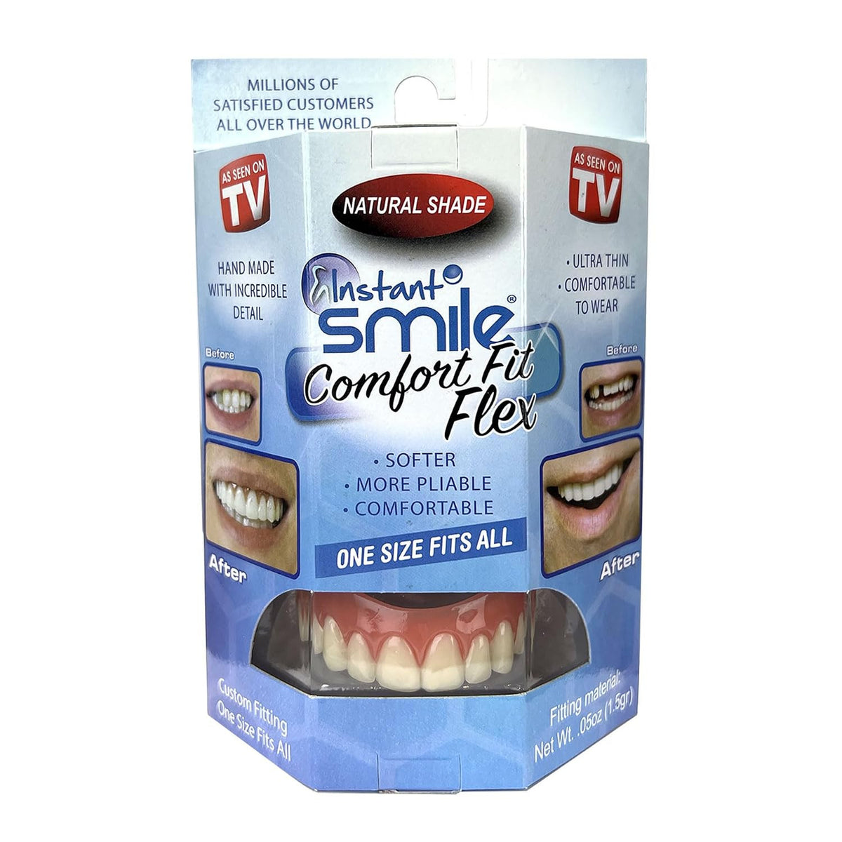 Comfort Fit Flex Natural Shade Teeth - Custom Fit Temporary Smile Enhancer