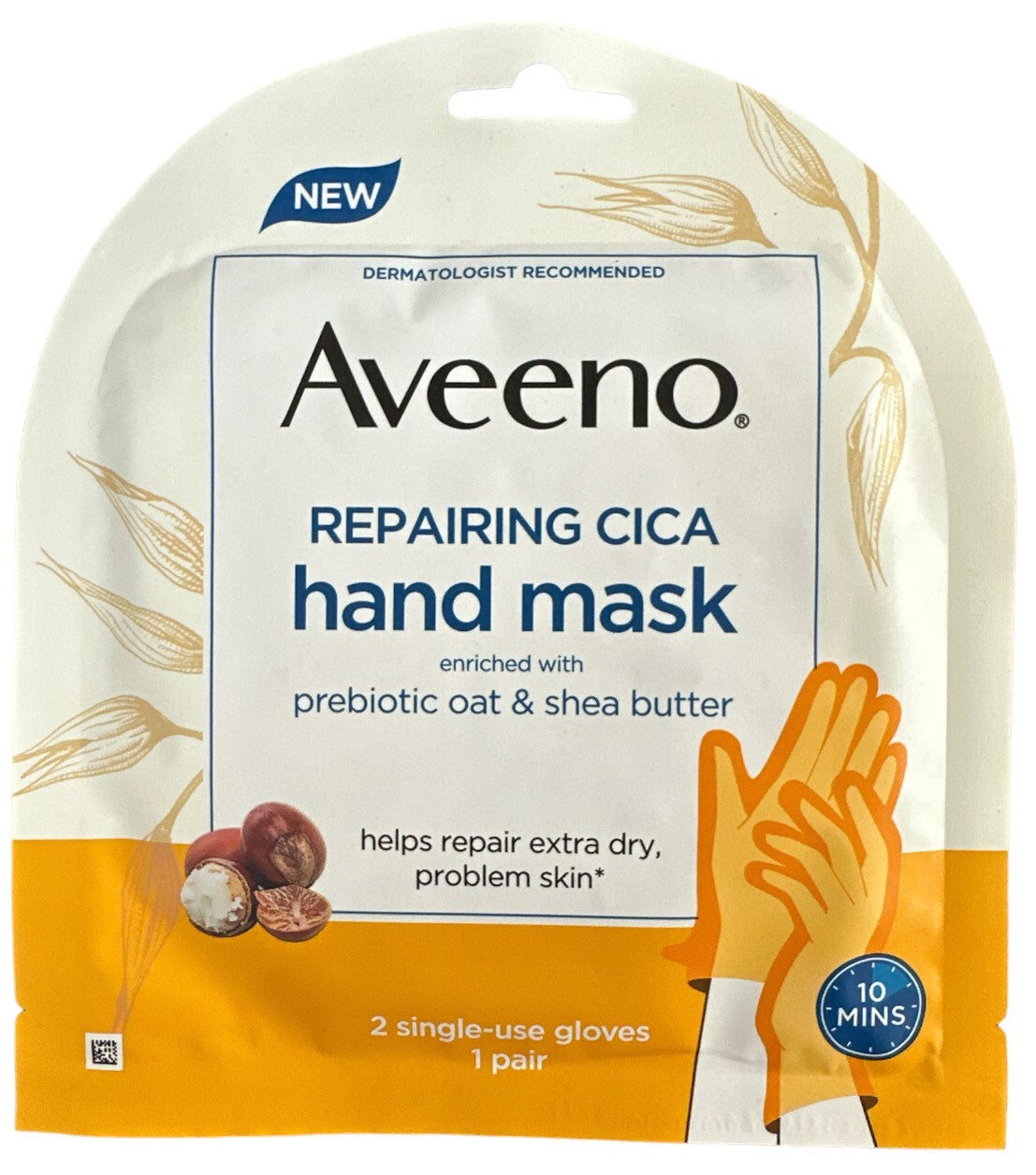 Repairing Cica Hand Mask - 2 Pairs with Prebiotic Oat & Shea Butter