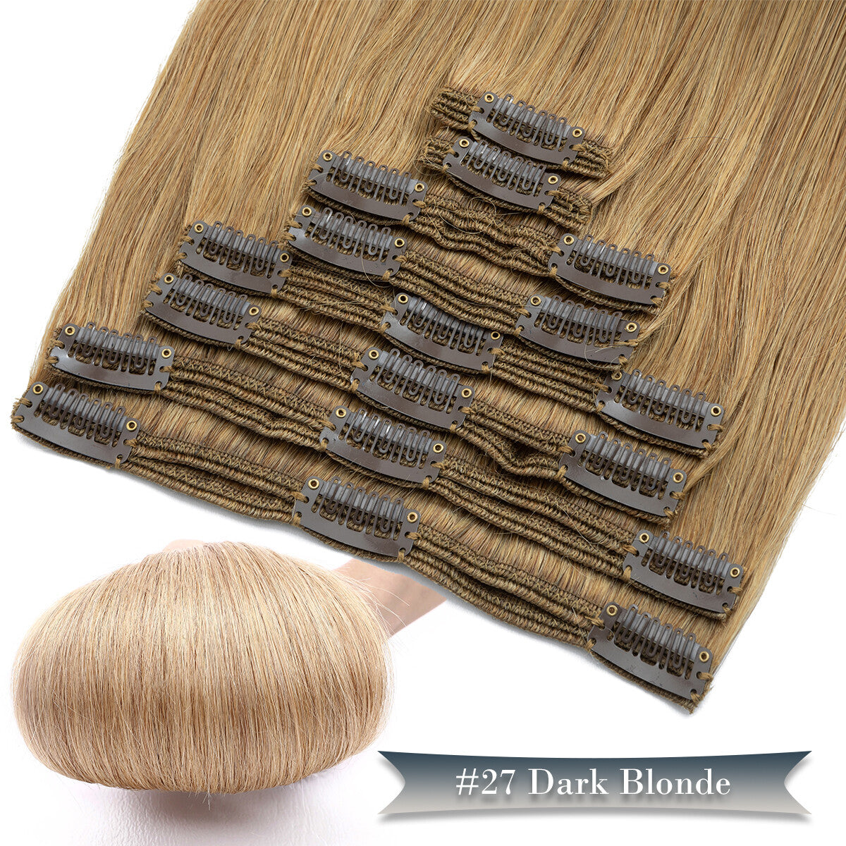Double Weft Clip-In Human Hair Extensions Full Head - Thick & Tangle-Free