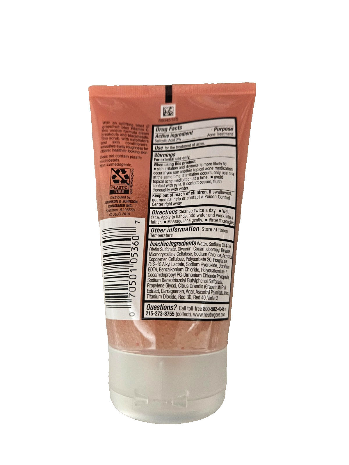 Neutrogena Oil-Free Acne Wash Pink Grapefruit Foaming Facial Cleanser 4.2oz