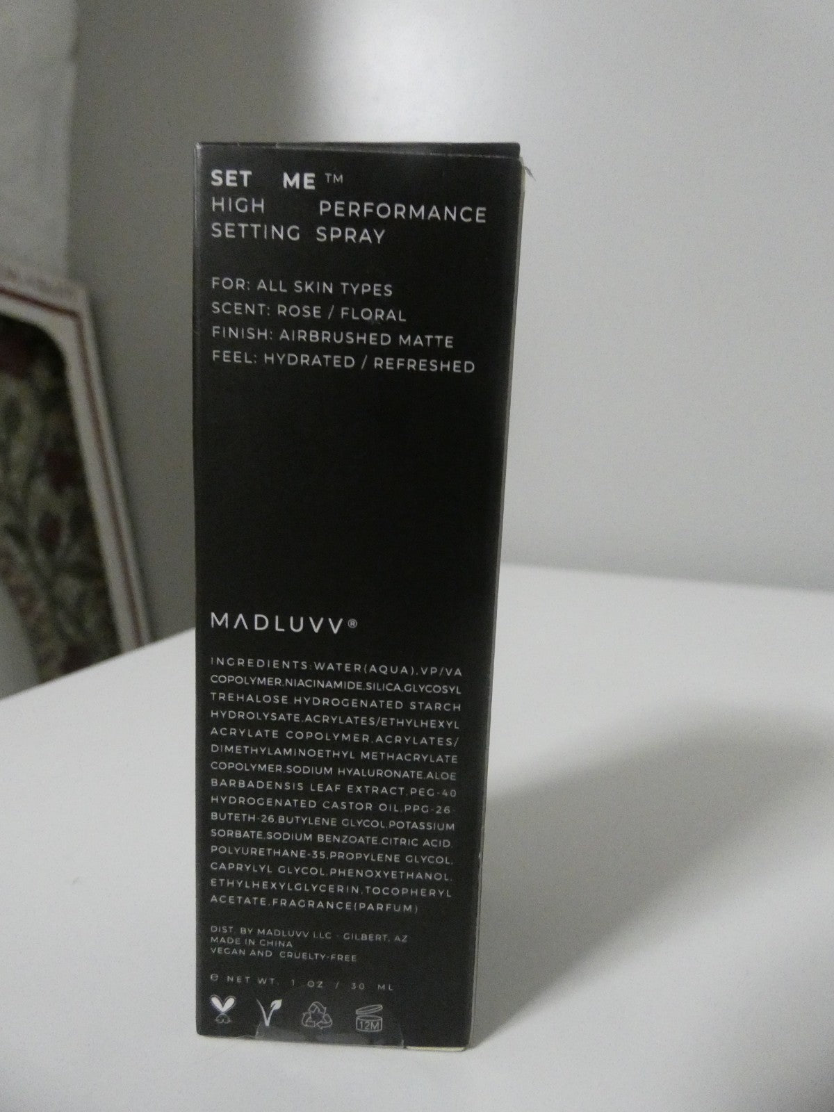 Madluvv Set Me High Performing Setting Spray Rose Water 1 fl oz