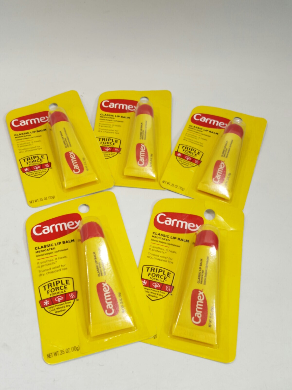 Medicated Lip Balm Set - Hydrating & Soothing Lip Protectant, Qty 5