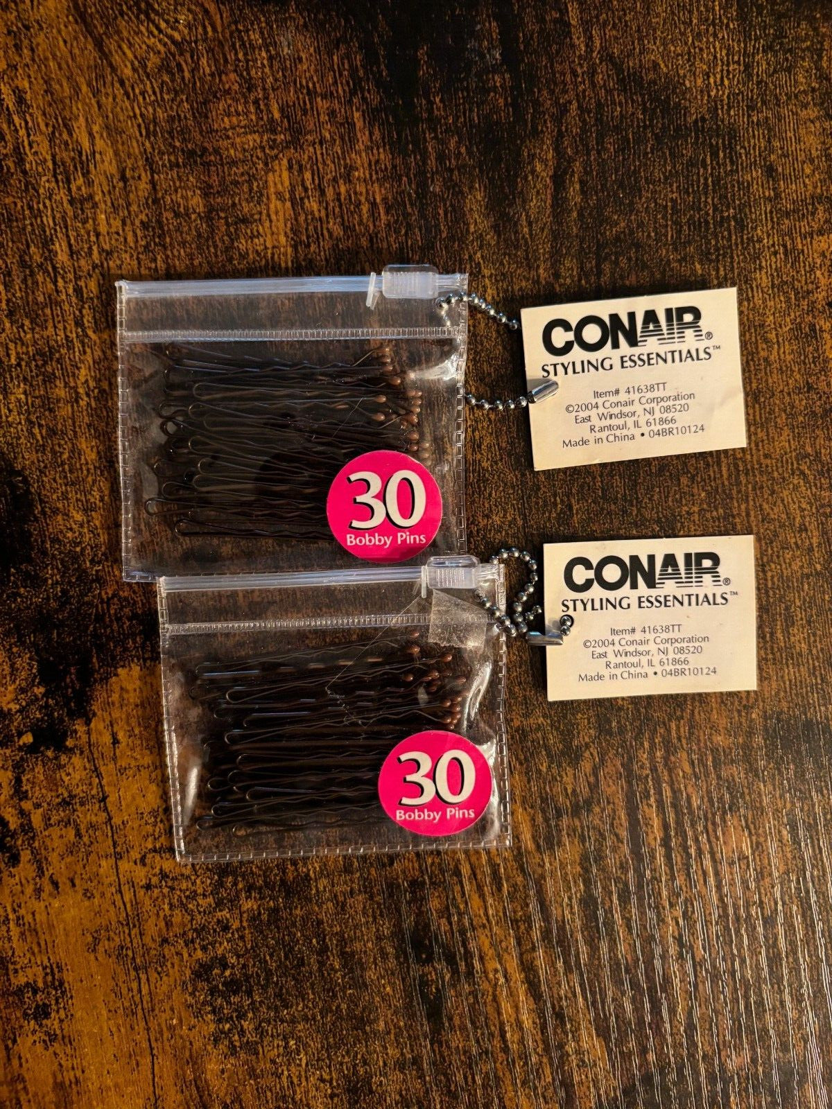 Lot of 2 Vintage 2004 Conair 30ct Bobby Pins NEW SEALED