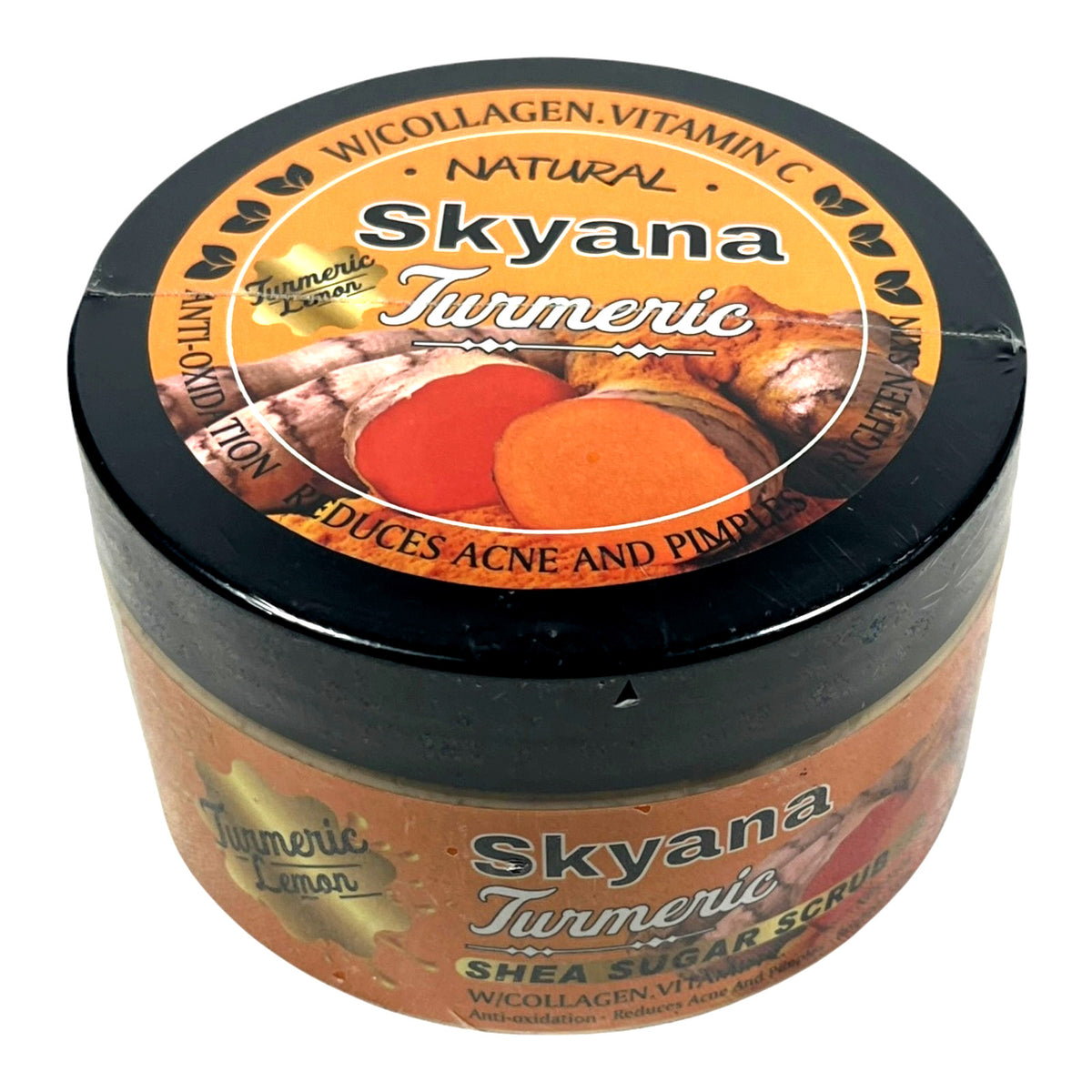 Natural Skyana Turmeric Shea Sugar Scrub 250g - Reduces Acne / Pimples