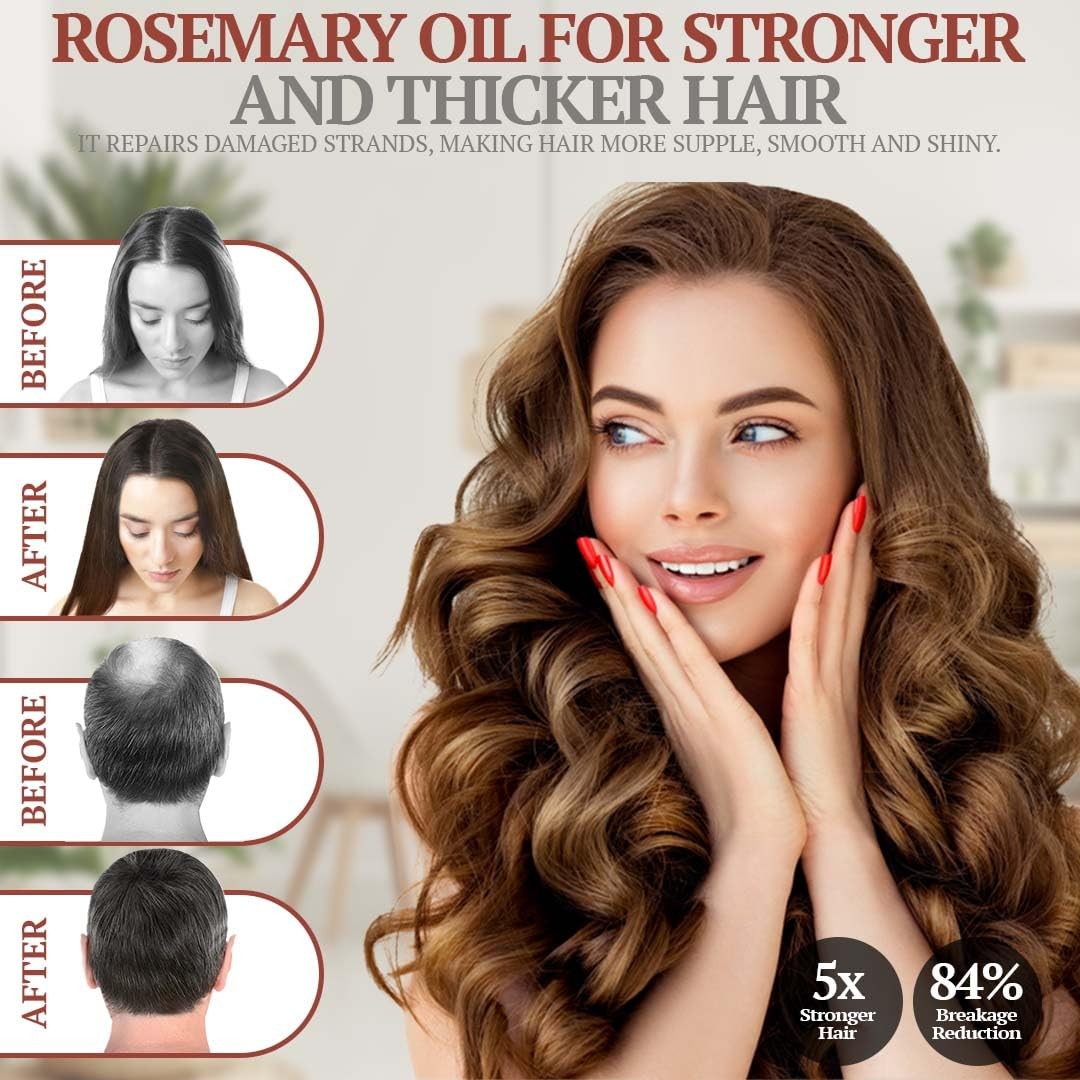 Pure Rosemary Oil for Hair Growth & Scalp Care - 4 Fl Oz