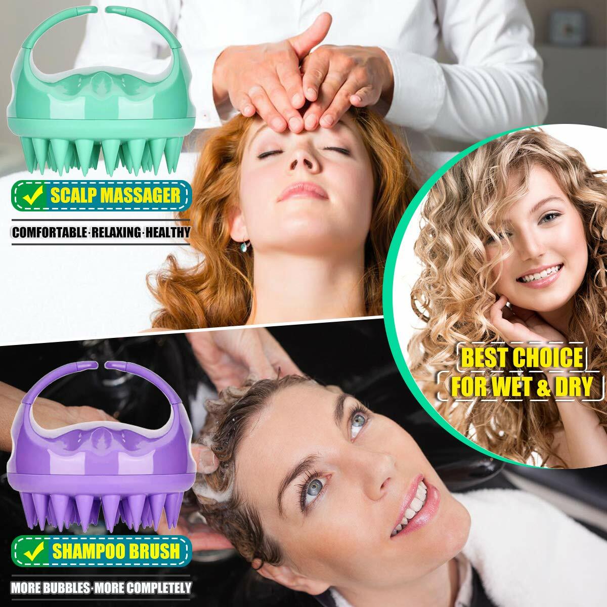 Scalp Massager Brush 2 Pack - Hair Shampoo & Deep Scalp Relief