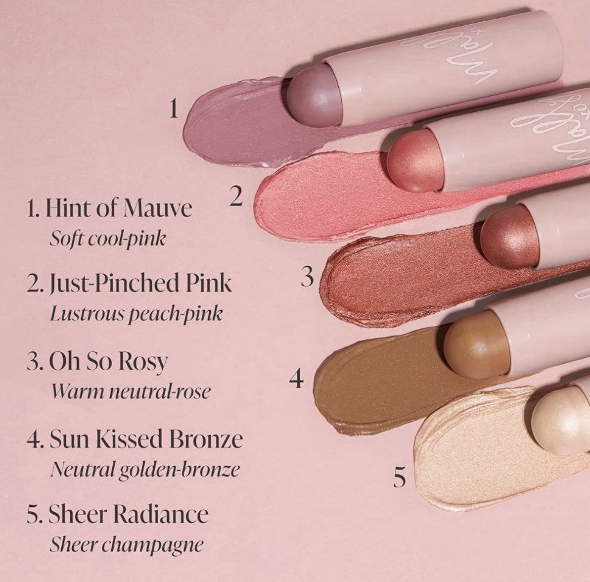 Face Highlight Stick with Mauve Shimmer for Contouring & Glow - Unisex