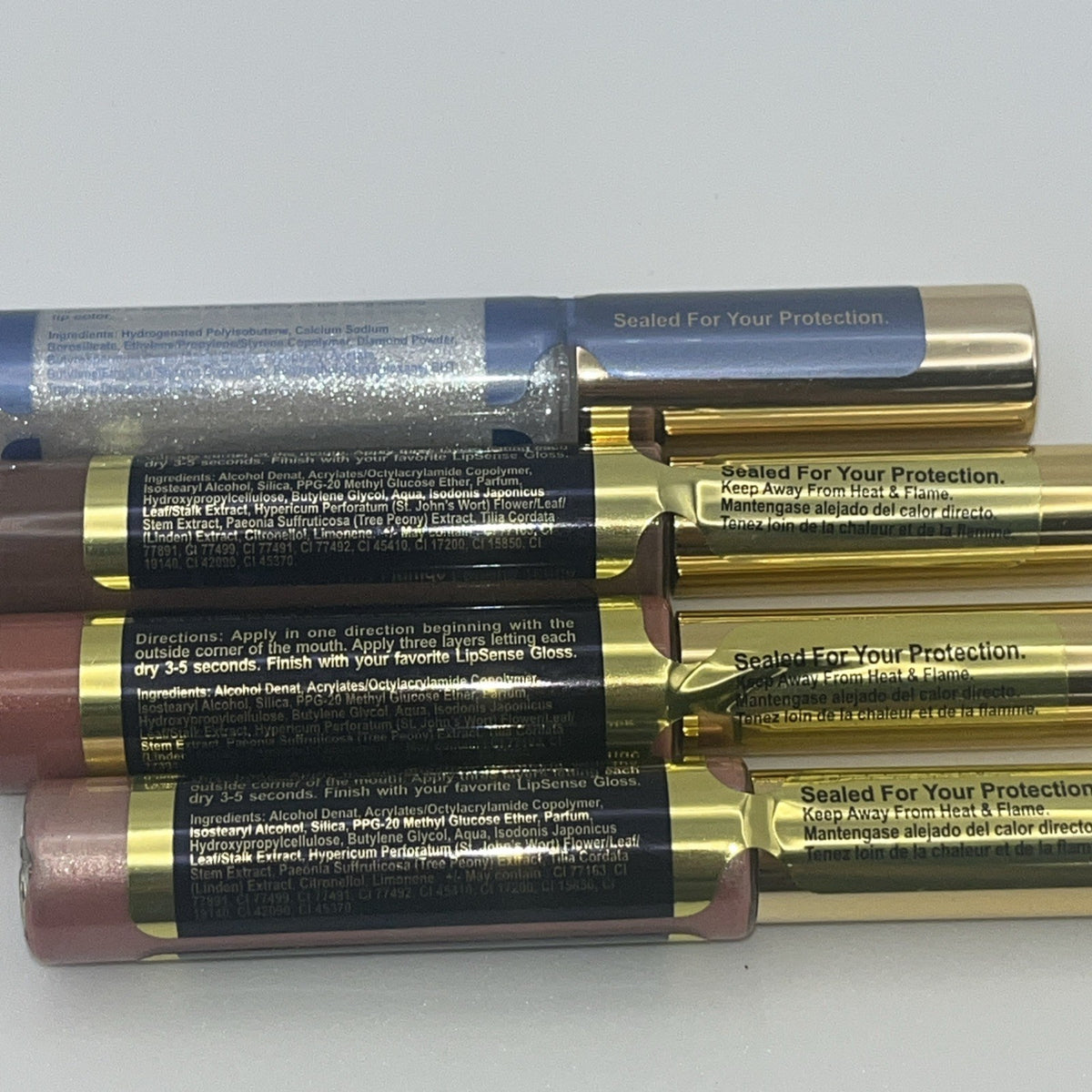 LipSense Long Lasting Liquid Lip Color & Gloss Set - Nude, Cider, Mauve, Ice, Diamond Kiss