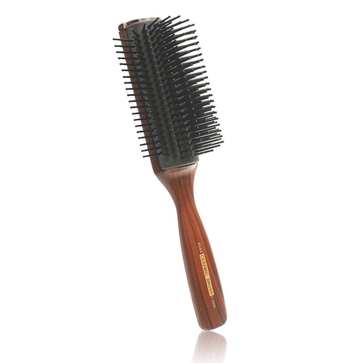 Professional Tourmaline Ceramic Round Hair Brush - 9 Row Curved Pad