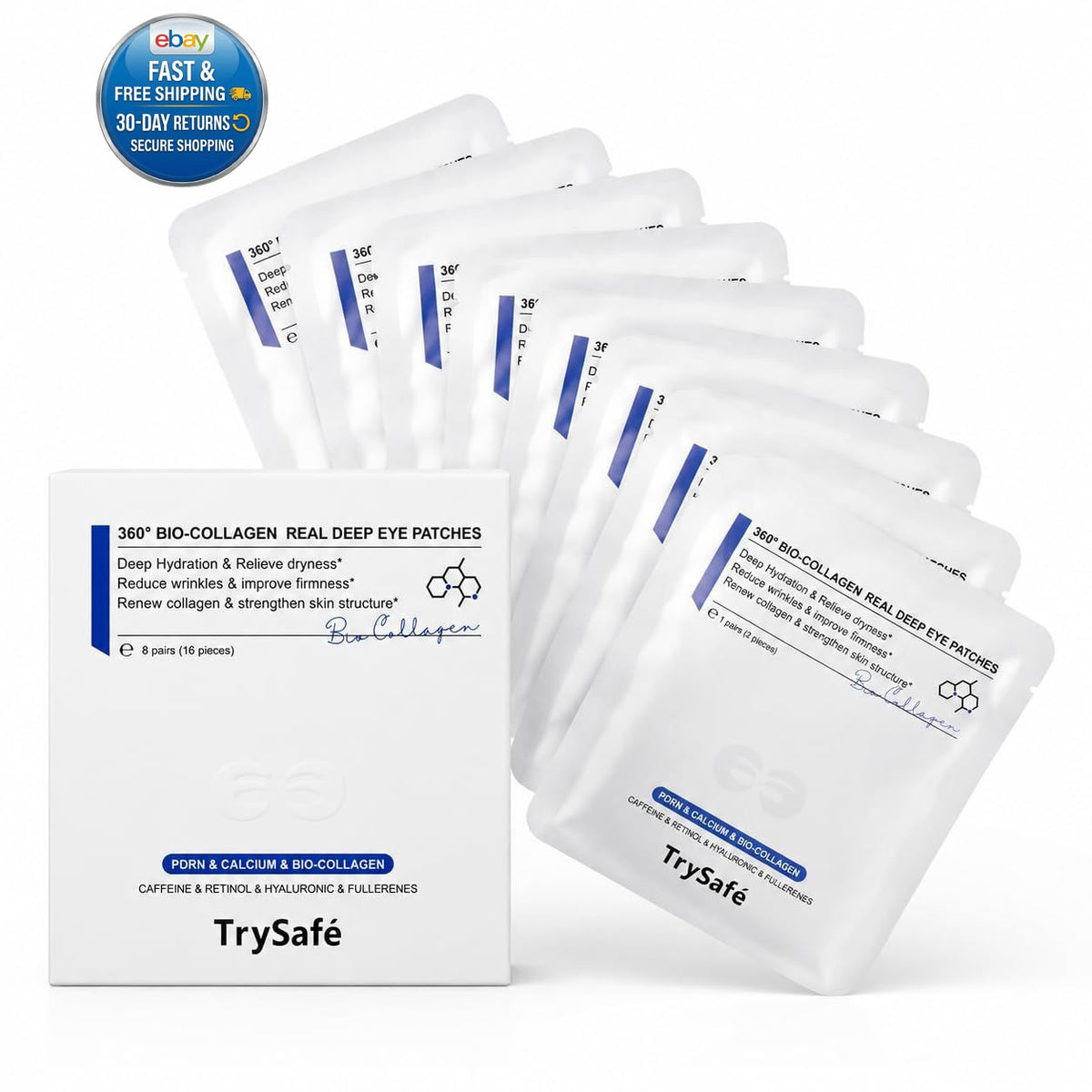 Under Eye Patches with PDRN, Calcium & Bio-Collagen - Brightening & Firming