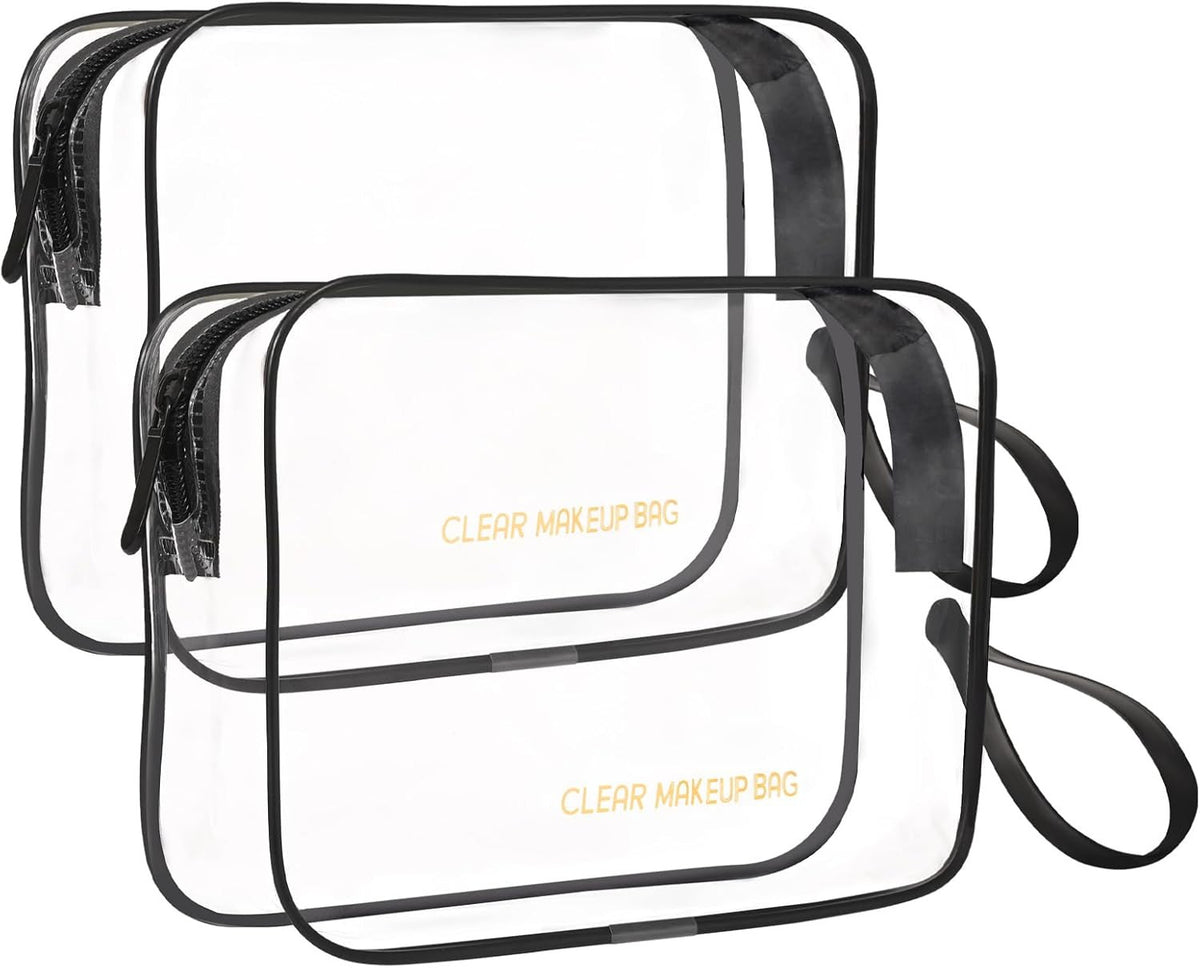 Travel Toiletry Bag Set 2 Pack TSA Approved Hanging Cosmetic Bags - Black