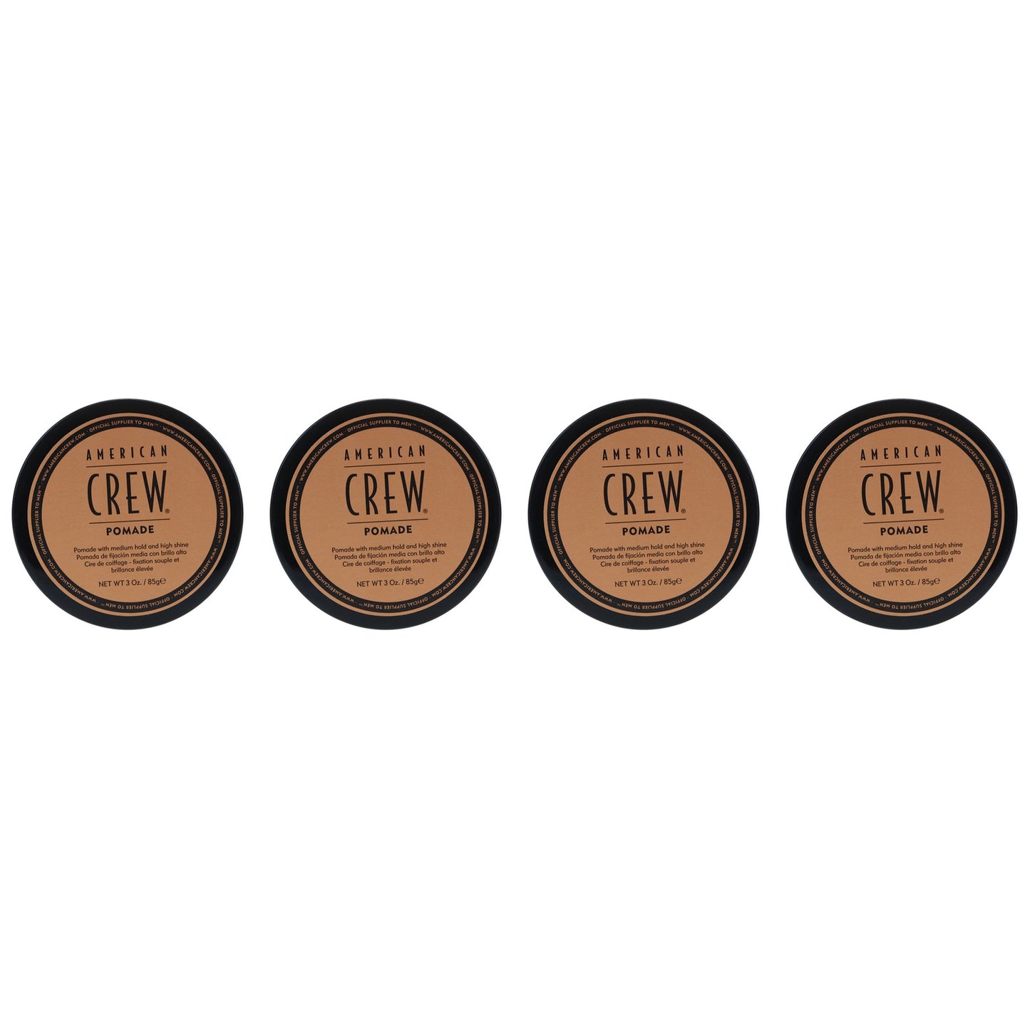 Men's Hair Pomade 3 oz Pack of 4 - Medium Hold Shine & Flexibility