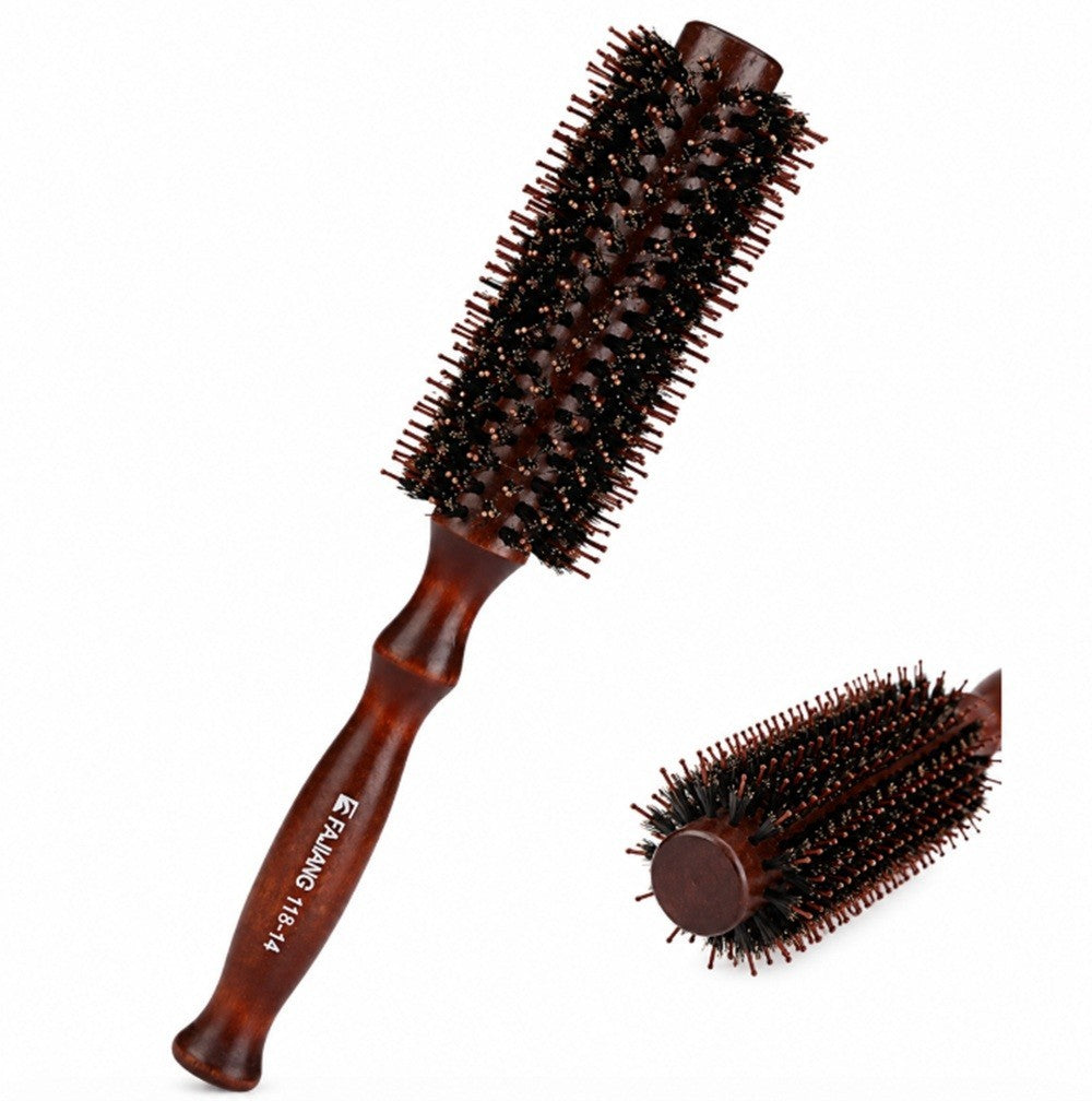 2.2 Inch Round Bristle Hair Brush with Wooden Handle for Blowouts & Styling
