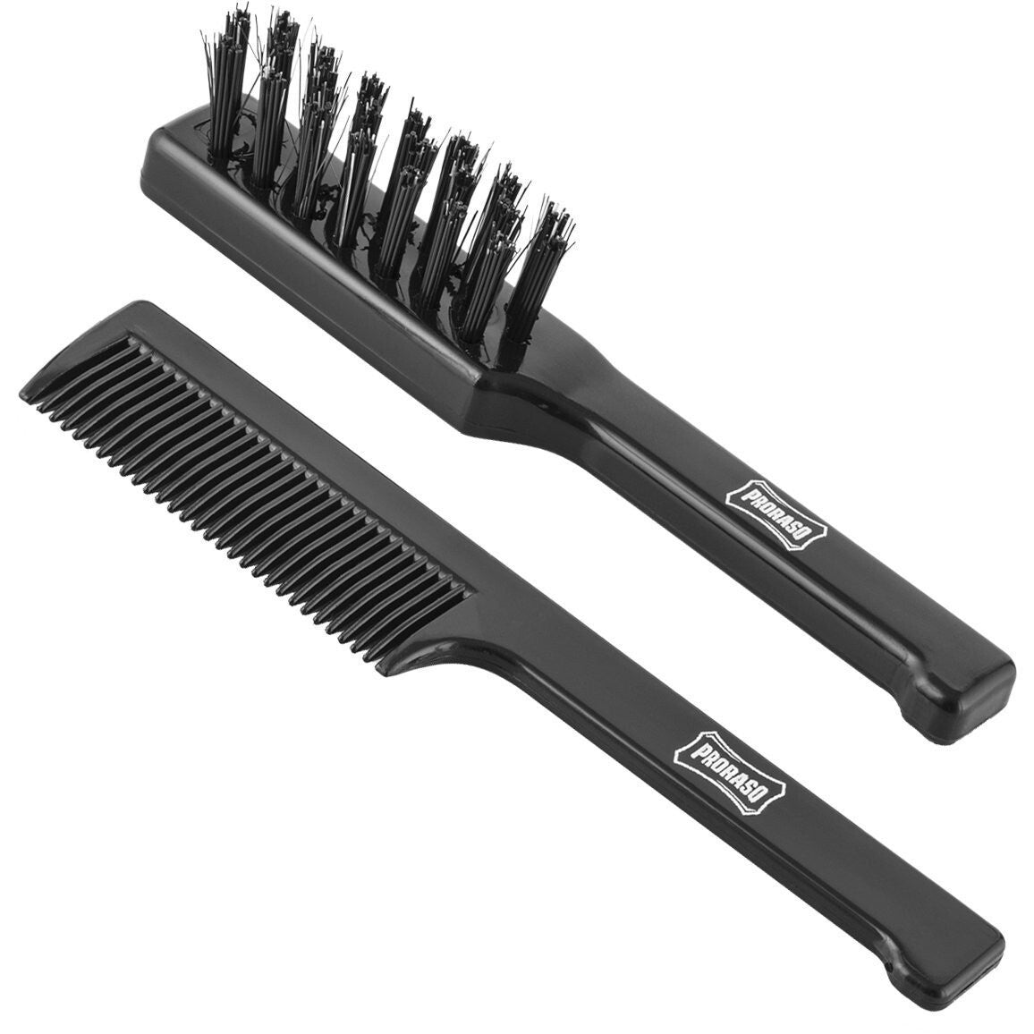 Men's Beard and Mustache Grooming Comb & Brush Set - Travel Size, Italy Made