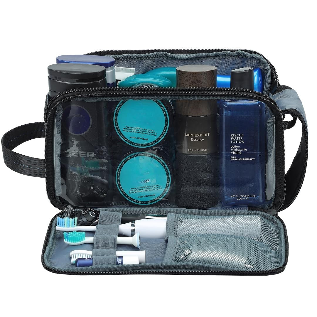 Medium Water-Resistant Travel Toiletry Bag for Men - Organizer & Dopp Kit