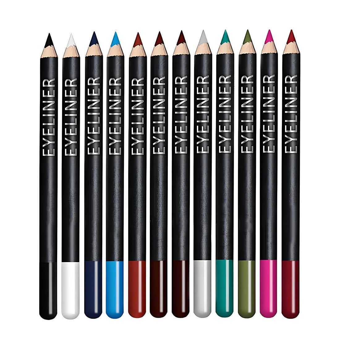 12-Color Matte Eyeliner Pencil Set - Long Lasting, Hypoallergenic & Soft