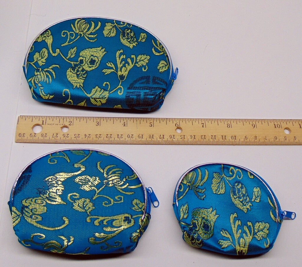 5-Piece Nested Pouch Set with Zipper, Lined for Jewelry, Cosmetics, Gifts