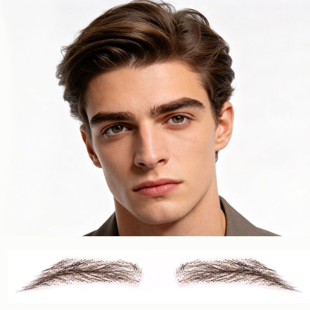 Human Hair Eyebrow for Men - Handmade Natural-Look Lace False Brow