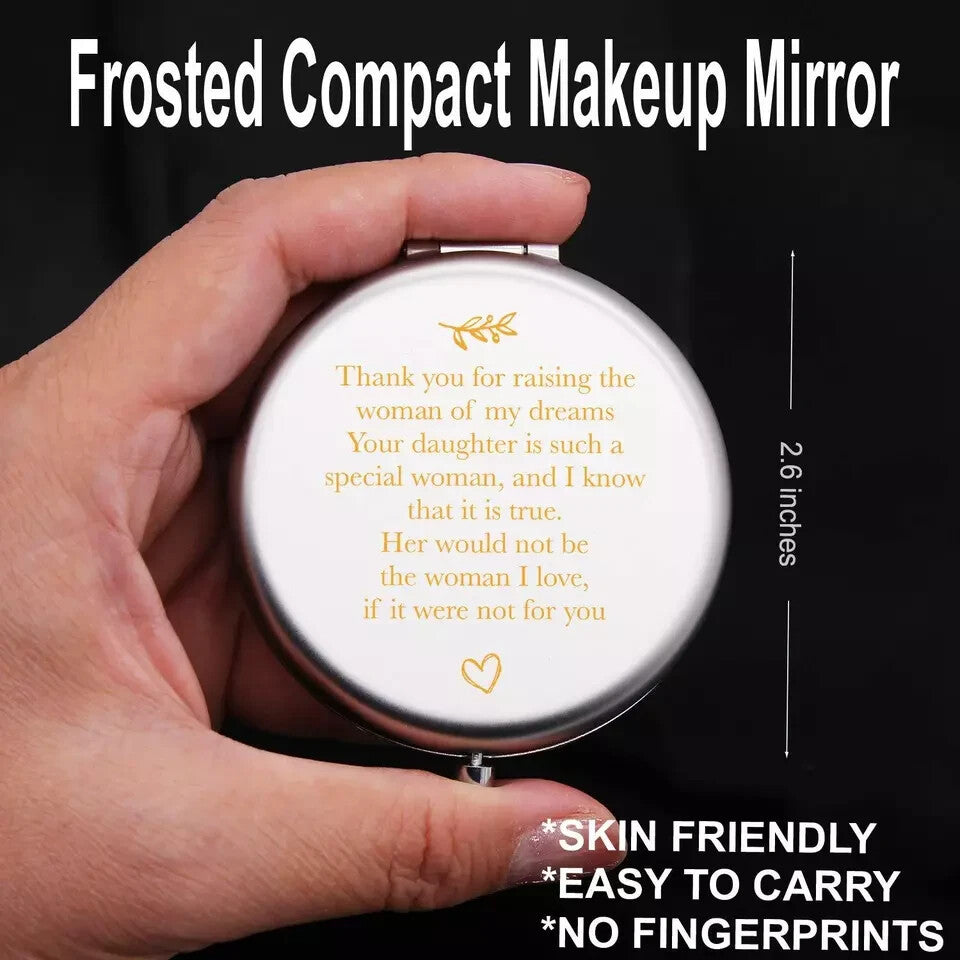 Travel Compact Pocket Mirror for Mother of the Bride - Engraved Gift