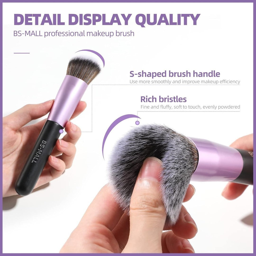 Professional Makeup Brush Set with 18 Nylon Pencils for Face Makeup - Purple
