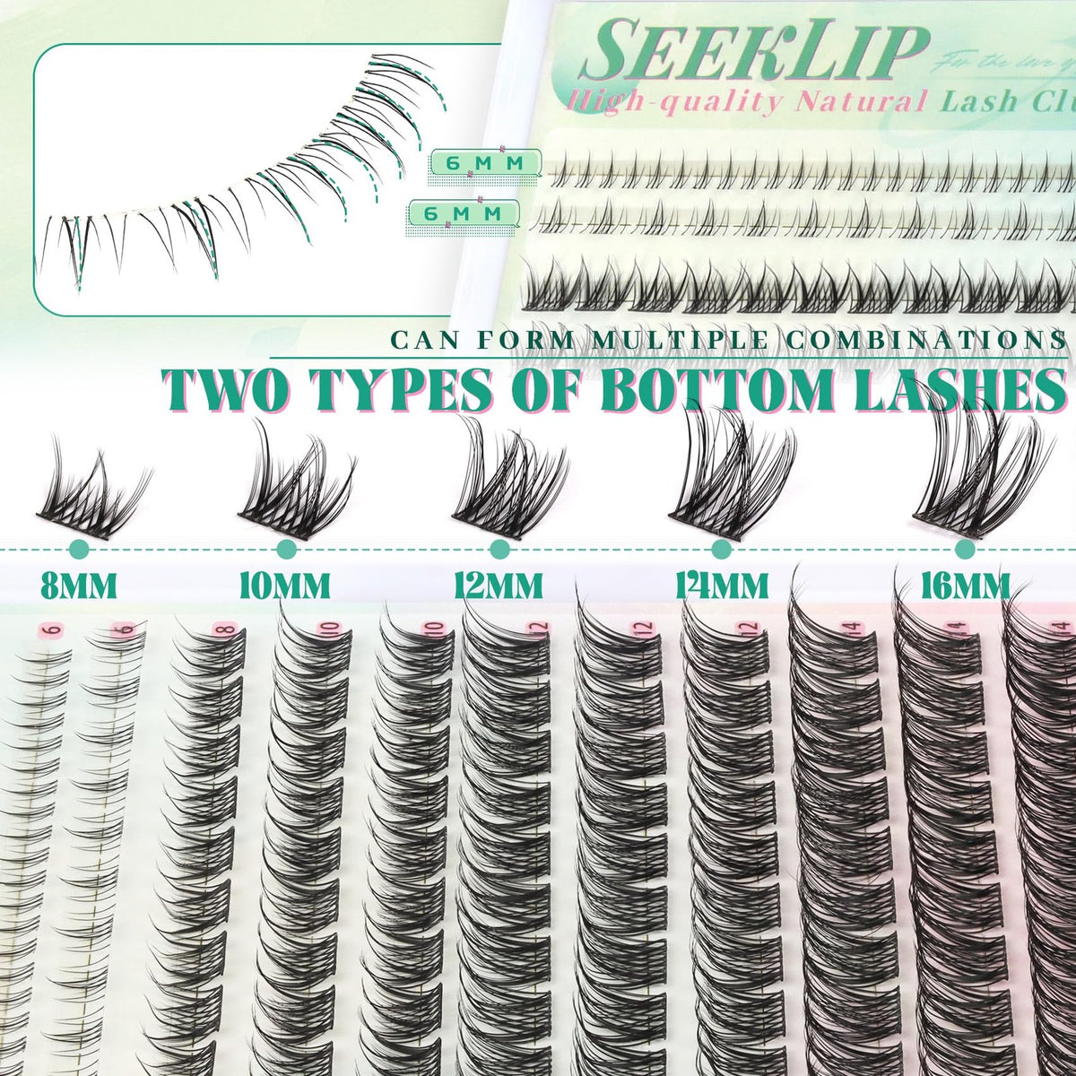 Natural Eyelash Clusters 146 Pcs - Wispy Short & Long Fake Lashes Set