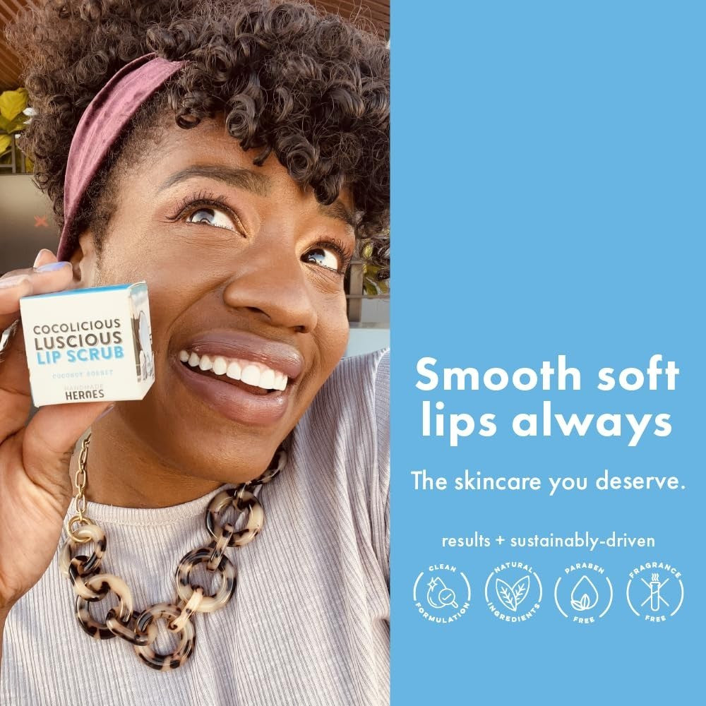 Natural Coconut Sorbet Lip Scrub - Exfoliator for Soft, Smooth Lips 1oz