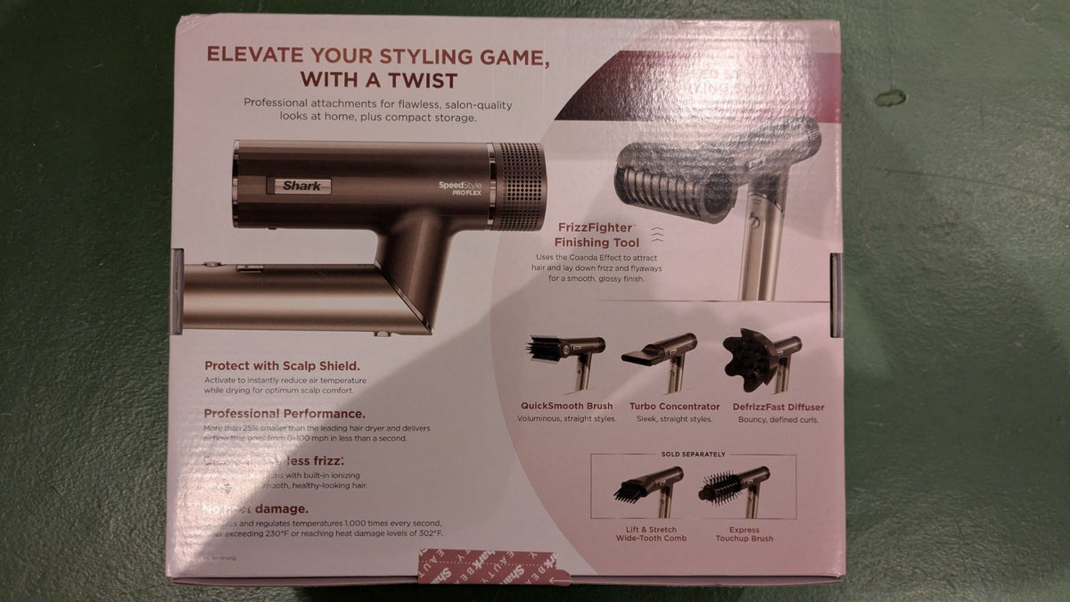 High-Velocity Hair Dryer with Attachments - Flex SpeedStyle Pro HD542