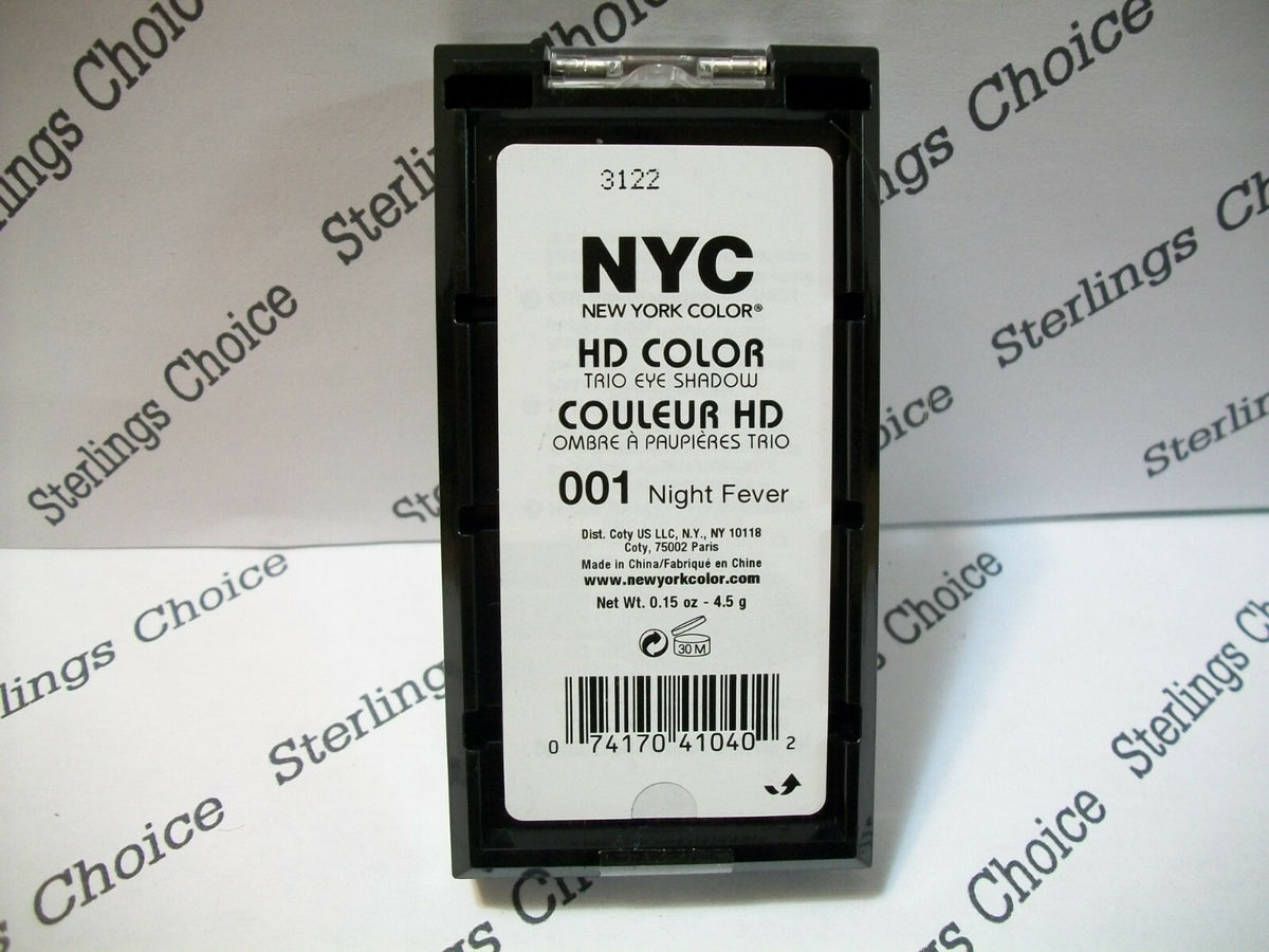 NYC HD Color Trio Eyeshadow #001 Night Fever - Long Lasting, Vibrant Makeup