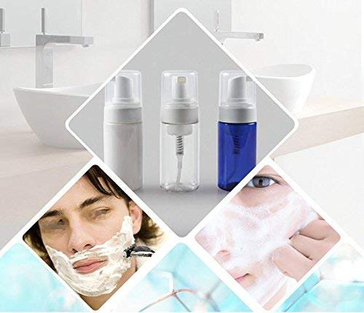 3 Pack 100ML Clear Plastic Foam Soap Dispensers with Spray Pump