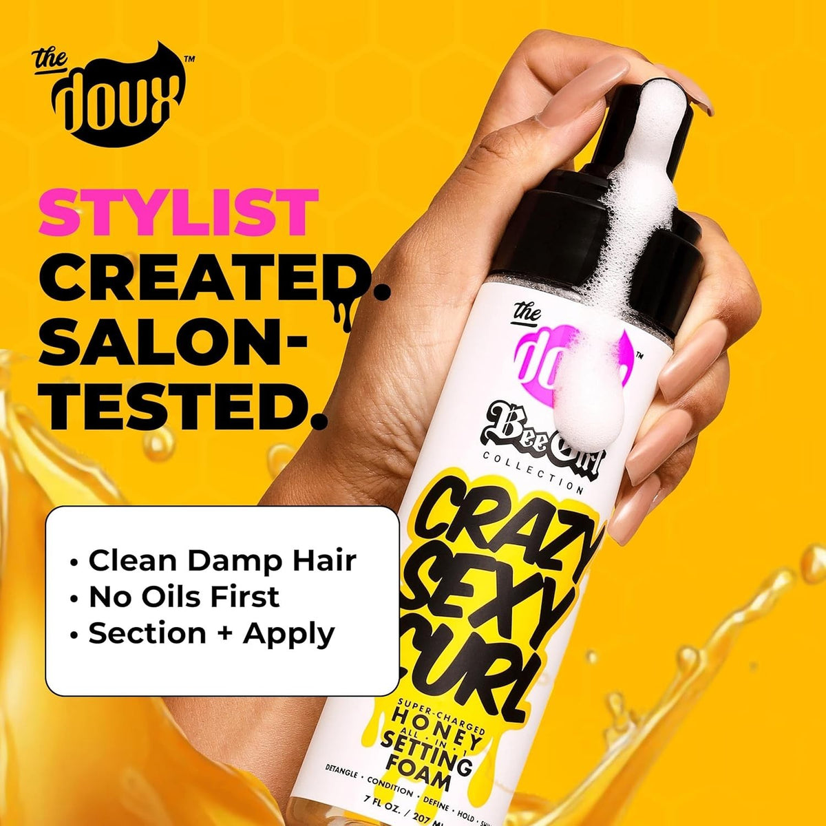 Curl Styling Foam for Definition & Shine - Hydrating & Lightweight Hold 7oz