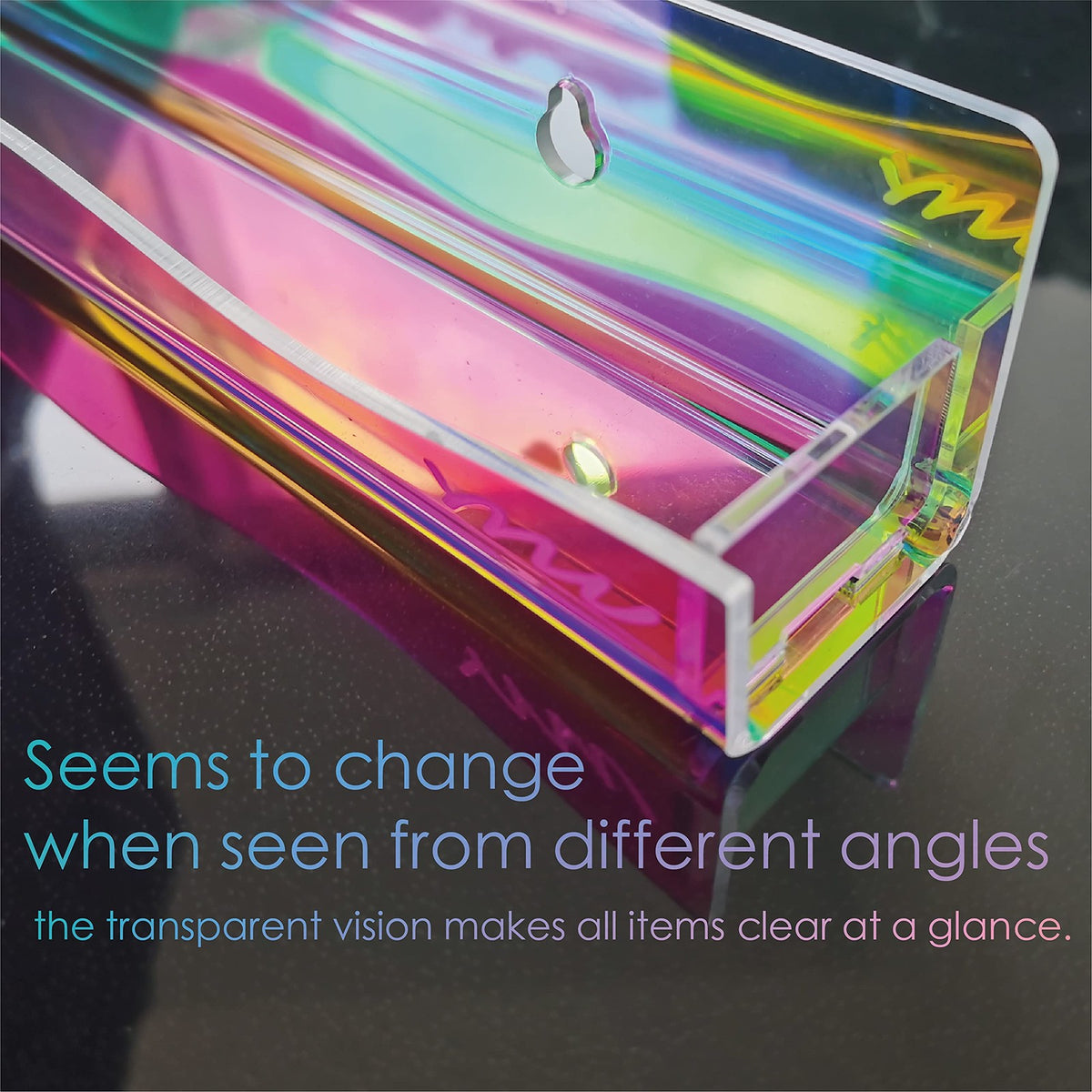 15-Inch Wall Mounted Nail Polish Rack Organizer 6 Pack Rainbow Acrylic Shelf