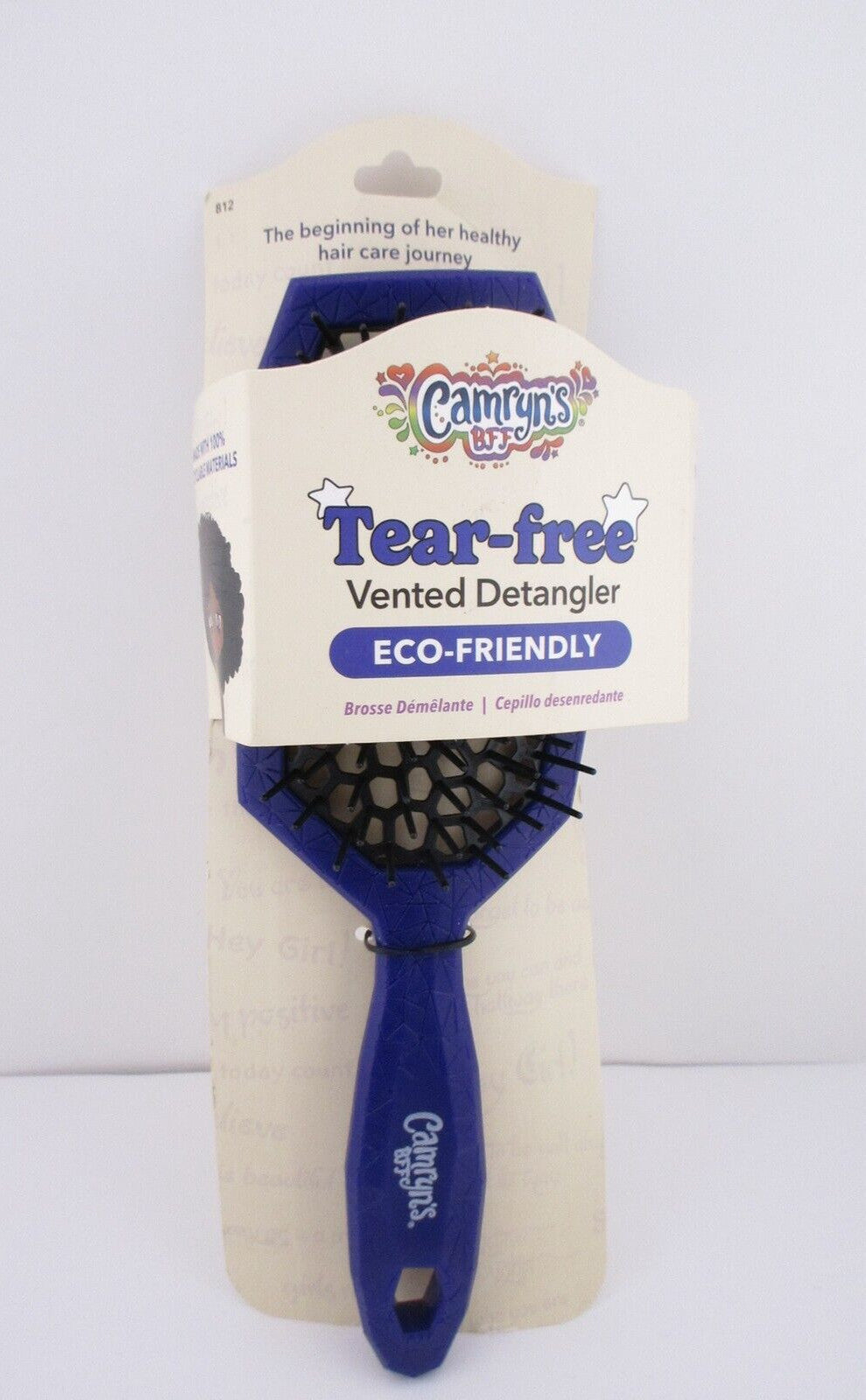 Tear-Free Vented Detangler Hair Brush - Purple, No Pain, No Tangle