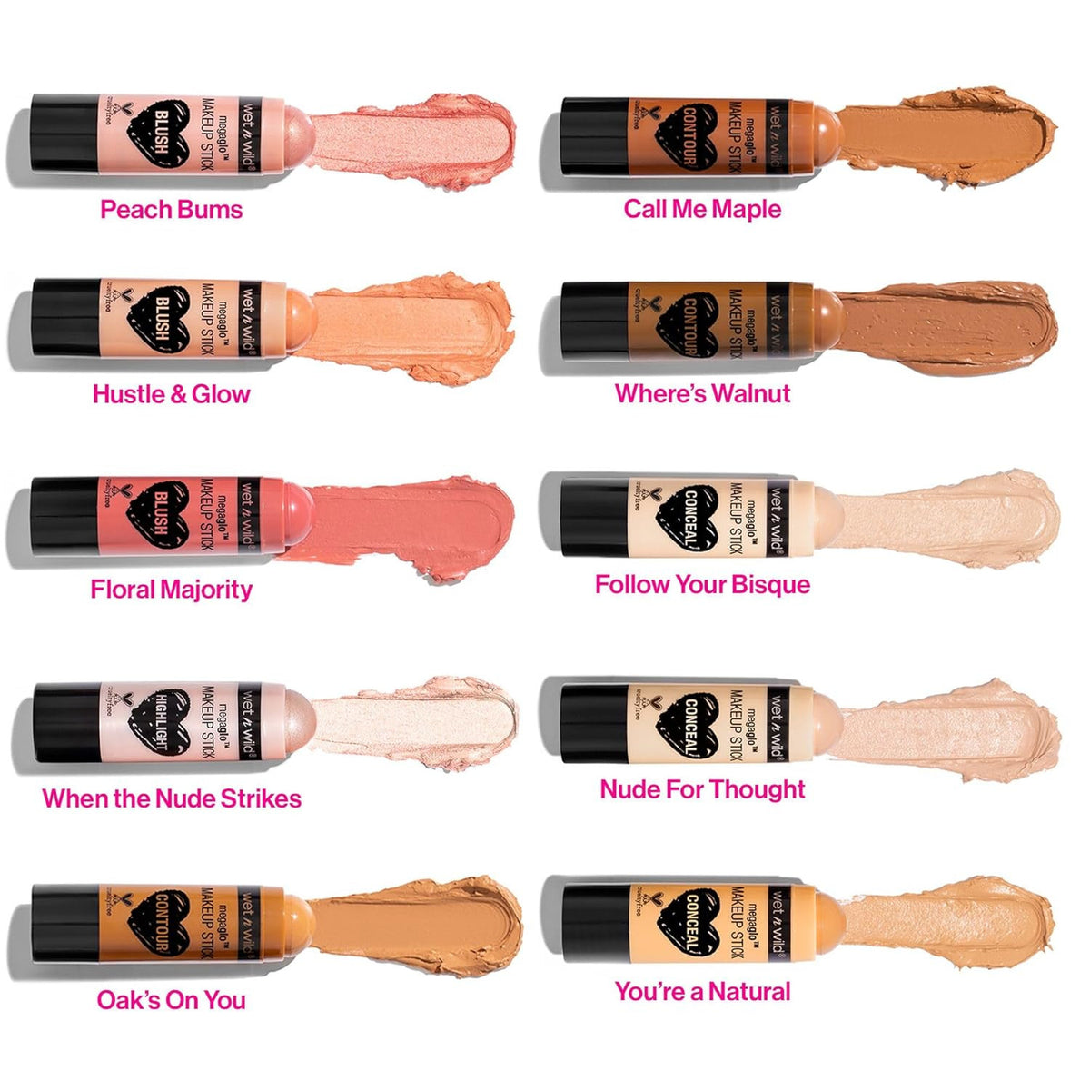 Buildable Face Makeup Stick - Contour, Highlight, Blush & Concealer