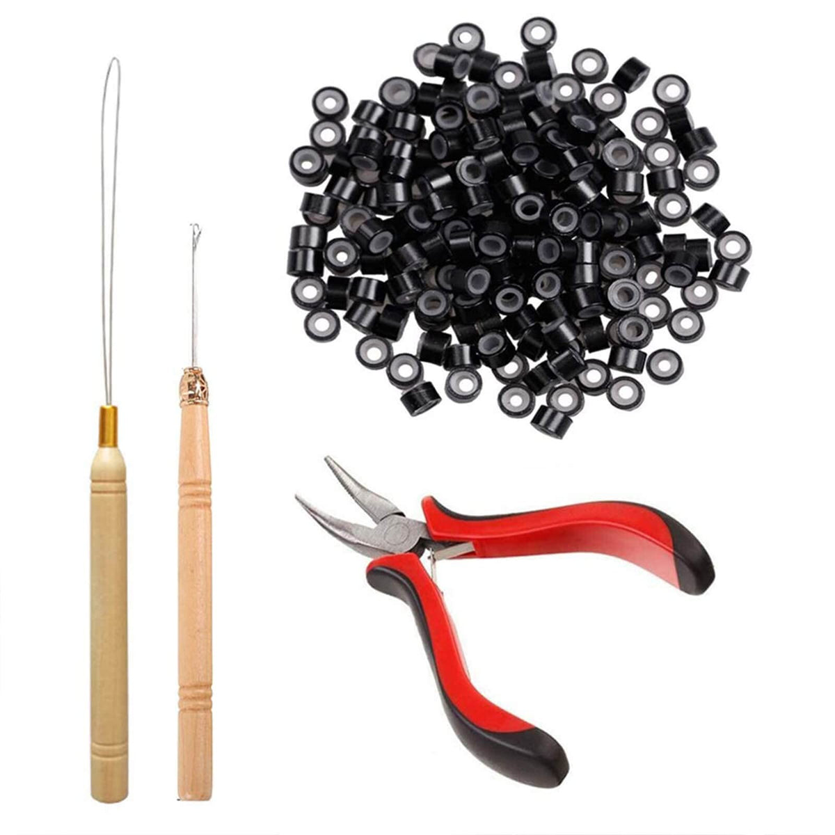 500 PCS Hair Extension Tool Kits Professional 503 Piece Set, Black