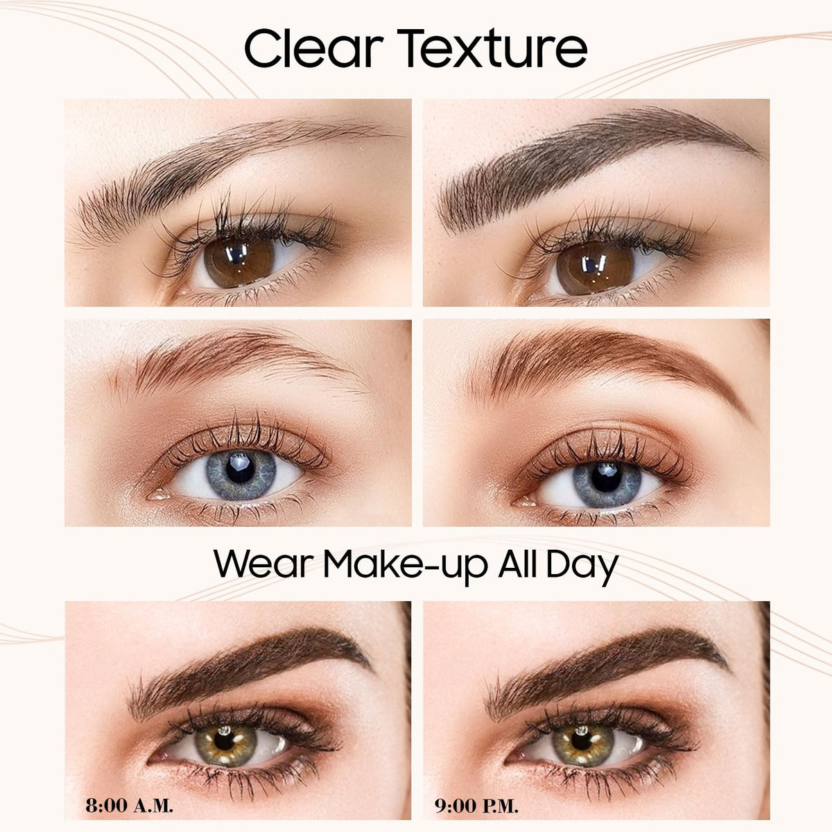 Microblading Eyebrow Pen with 4 Micro-Fork Tips Waterproof Gray - Natural Finish