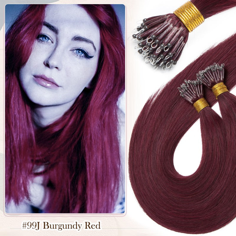 Nano Beads Hair Extensions 100% Remy Human Hair Balayage Ombre Blonde