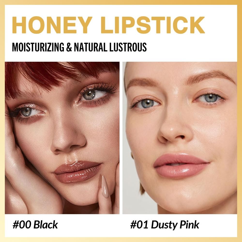 Hydrating Tinted Lip Balm Set - Black Dusty Pink, Nourishing & Sheer Finish