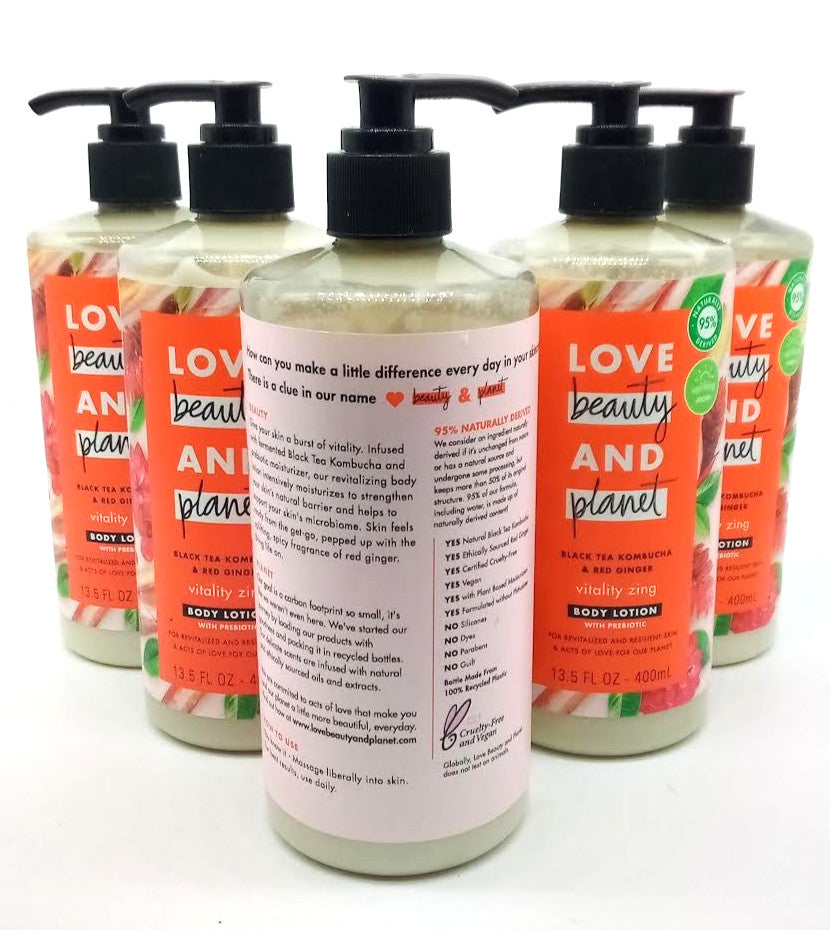Love Beauty and Planet Black Tea Kombucha Lotion 5-Pack 13.5oz