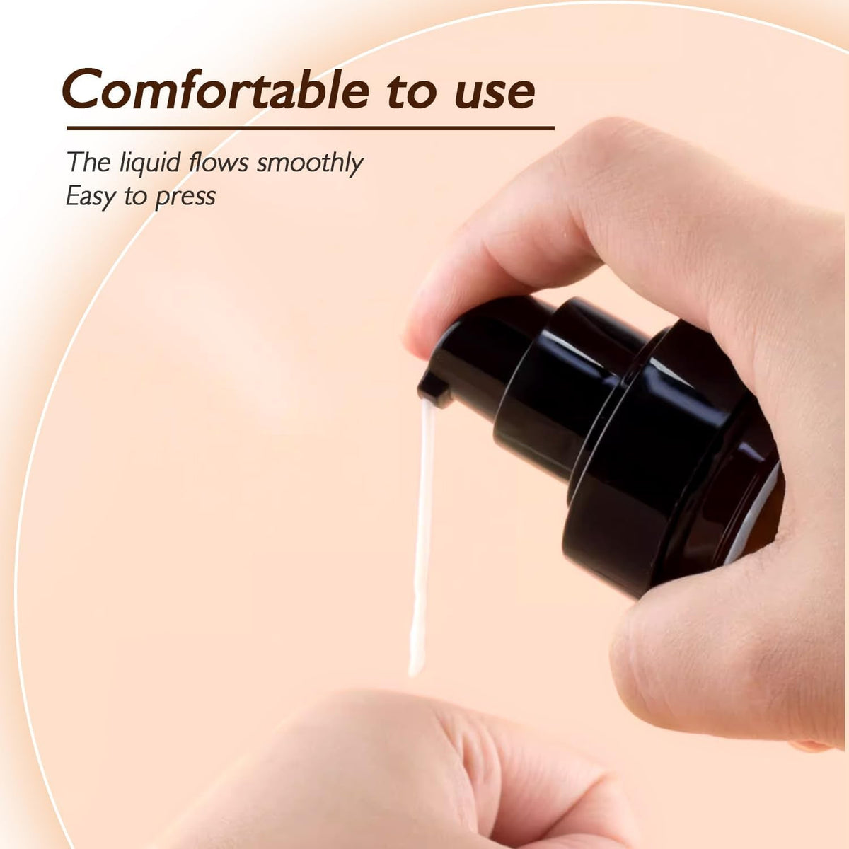 3 Pack 60ml Amber Plastic Travel Lotion Bottles with Pump Dispenser