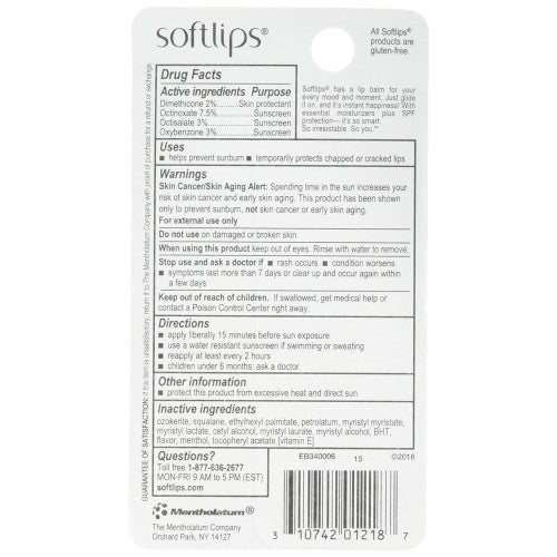 Lip Balm with SPF 20 Vanilla Twin Pack - Soft, Moisturizing Protectant