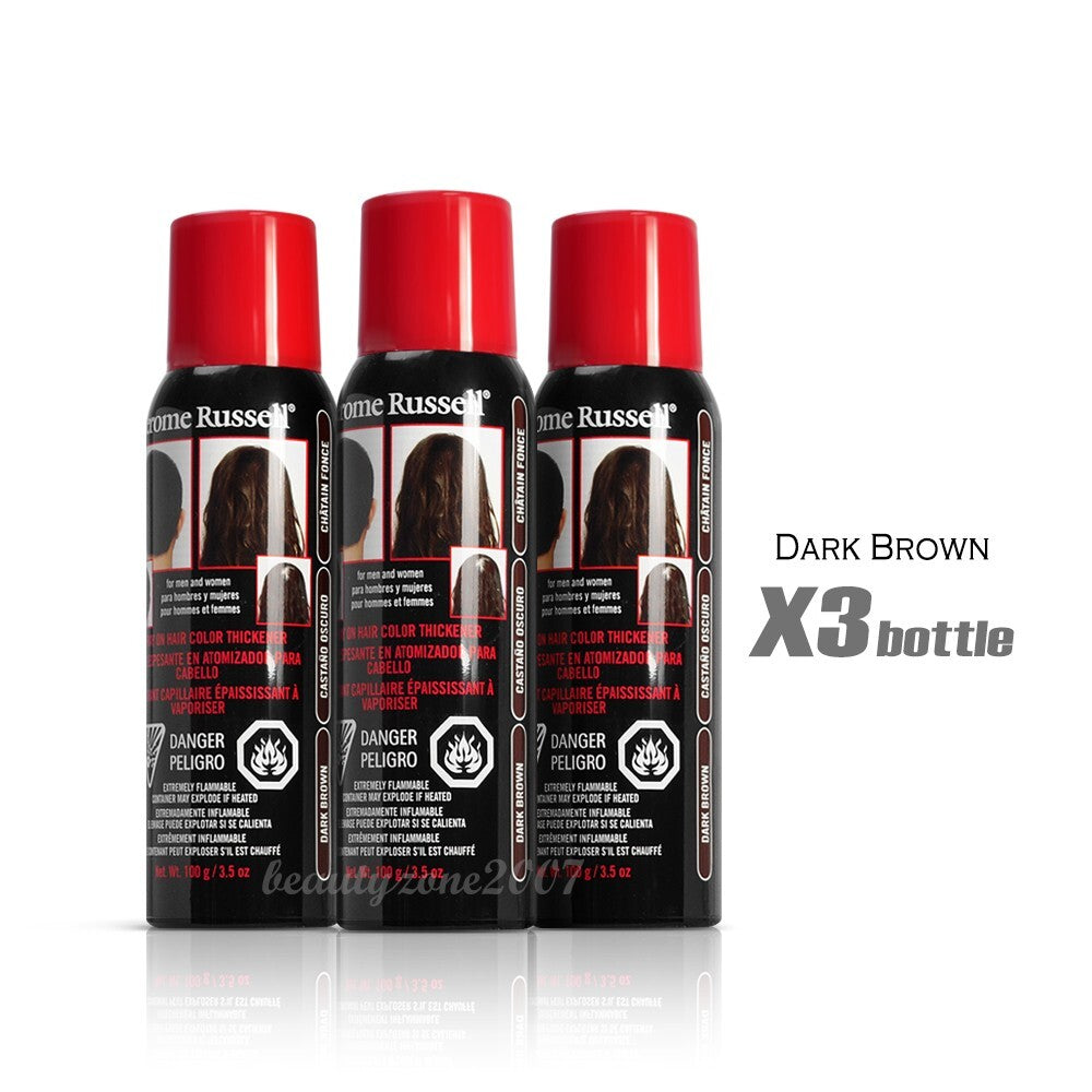 Spray On Hair Color Thickener Dark Brown 3.5 oz (3 Pack)